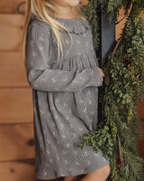Ruffle Collar Dress || Slate Bloom by Rylee + Cru