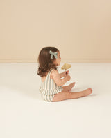 skirted one-piece || aqua stripe by Rylee + Cru