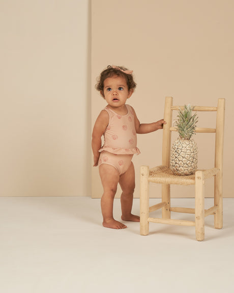 skirted one-piece || seashell by Rylee + Cru