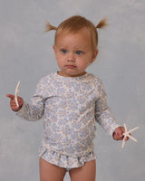 Rashguard Girls Set || Blue Ditsy by Rylee + Cru