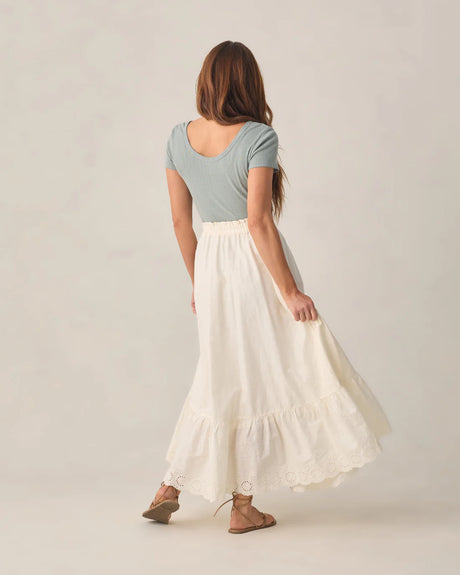Rose Maxi Skirt || Ivory by Rylee + Cru