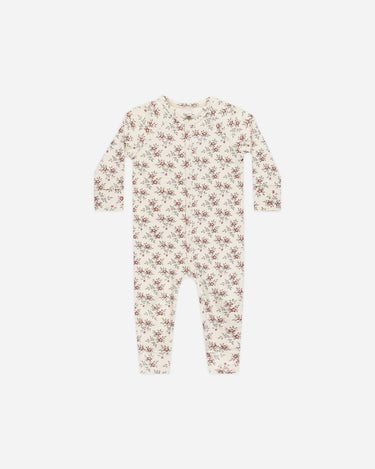 Organic Long John Pajamas || Holiday Floral by Rylee + Cru