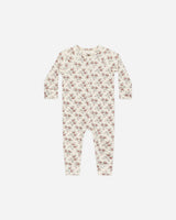 Organic Long John Pajamas || Holiday Floral by Rylee + Cru