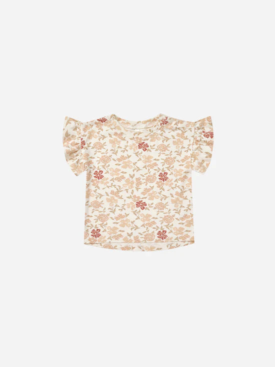 flutter tee || pink floral by Rylee + Cru