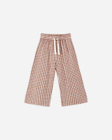 Wide Leg Pant || Brick Check by Rylee + Cru