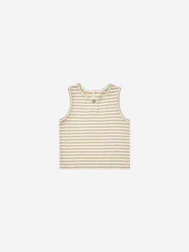 jersey button tank || sand stripe by Rylee + Cru