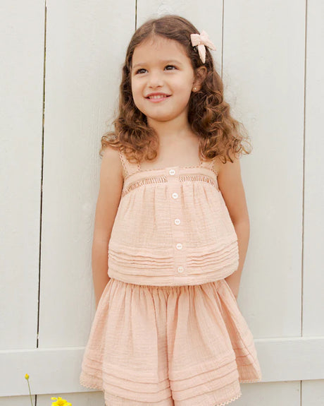 pleat tank || apricot by Rylee + Cru
