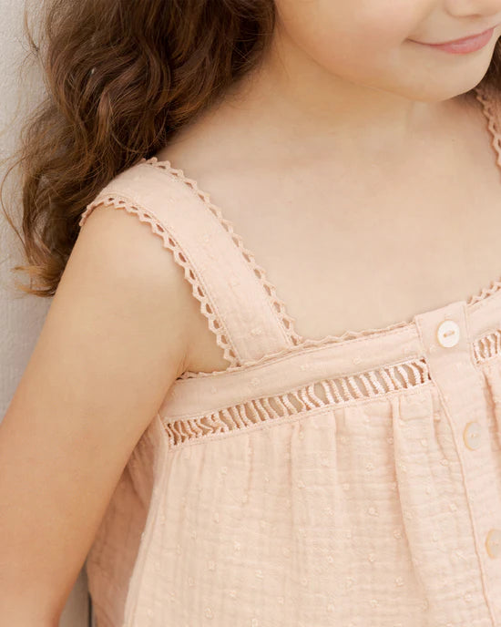 pleat tank || apricot by Rylee + Cru