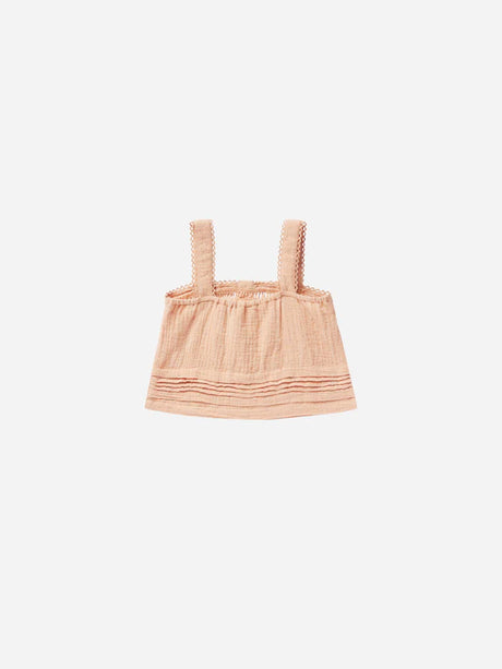 pleat tank || apricot by Rylee + Cru