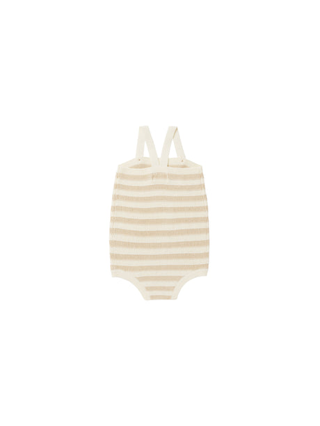 knit baby romper || sand stripe by Rylee + Cru