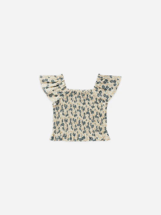 zayla top || blue ditsy by Rylee + Cru