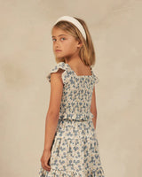 zayla top || blue ditsy by Rylee + Cru