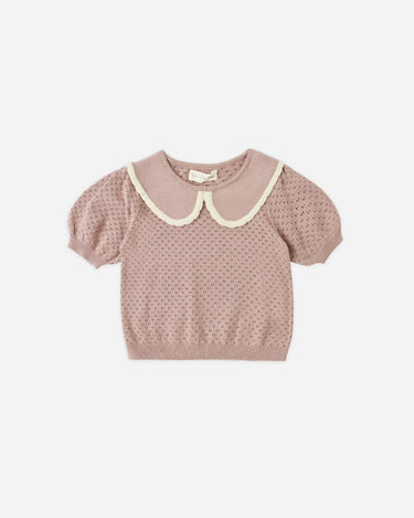 Pointelle Collared Top || Rosewood by Rylee + Cru