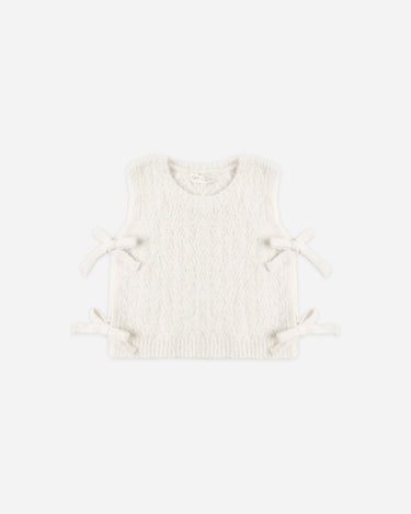 Bow Sweater Vest || Ivory by Rylee + Cru