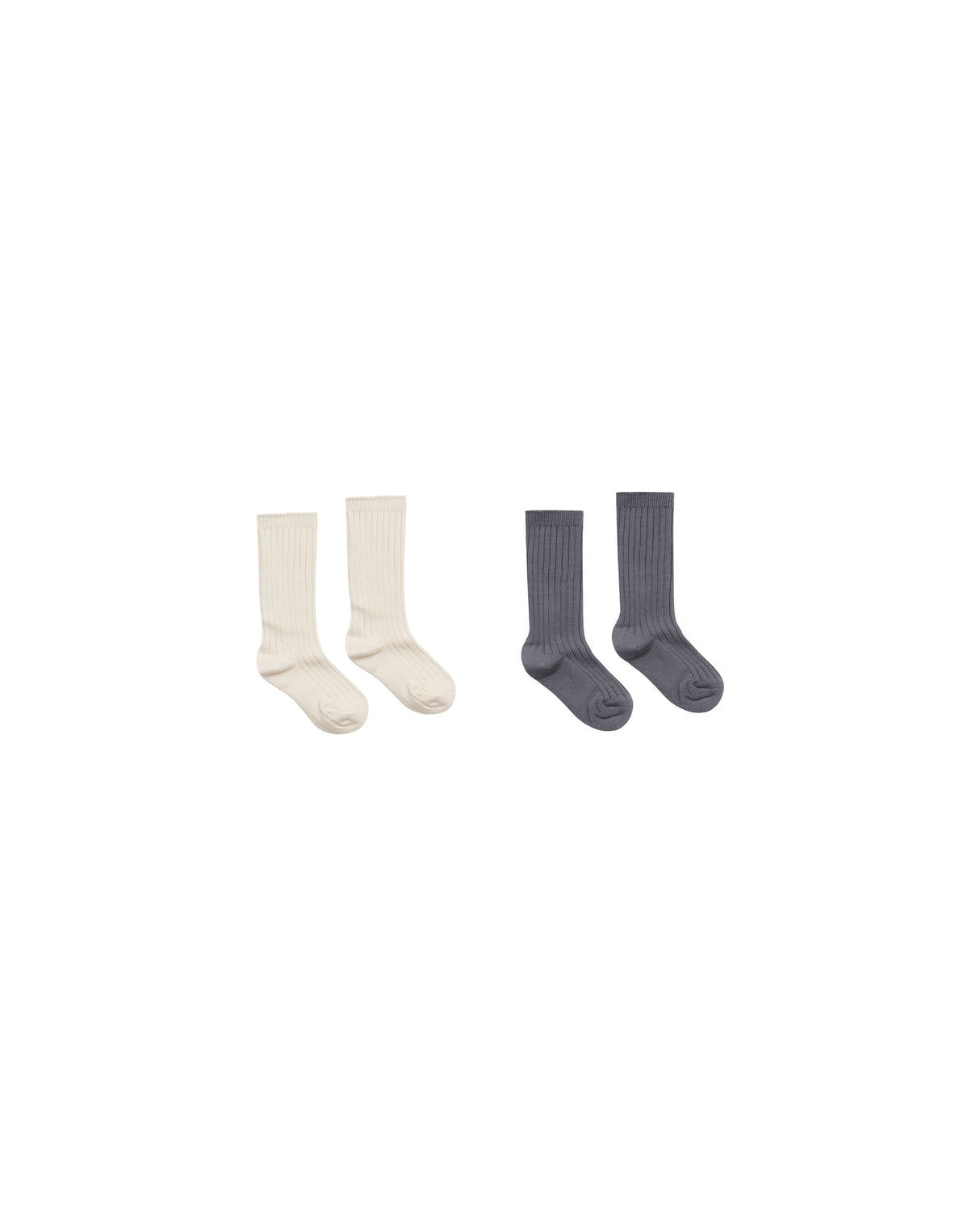 Ribbed Socks || Natural, Indigo by Rylee + Cru