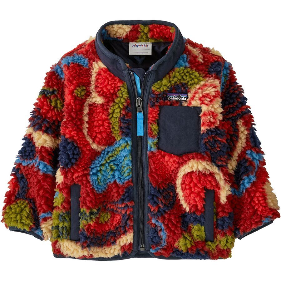 Patagonia ベビー リバーシブル ジャケット Baby Retro-X® Fleece Jacket- River River: Amanita Red by Patagonia