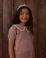 Pointelle Collared Top || Rosewood by Rylee + Cru