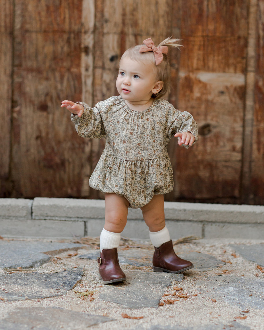 long sleeve bubble romper || golden garden by Rylee + Cru