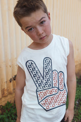 Rad, White, and Blue Muscle Tank by Tiny Whales