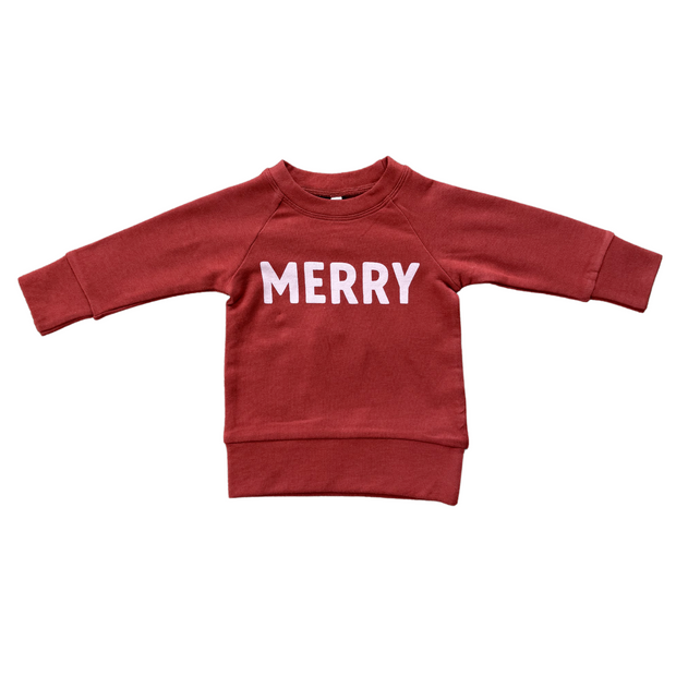 Raglan Sweatshirt- Merry in Berry Red by Babysprouts