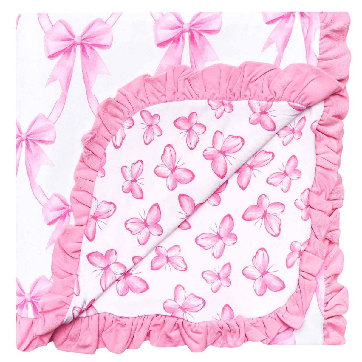 Bamboo Ruffled Three-Layer Quilt- Bow My Gosh by Copper Pearl