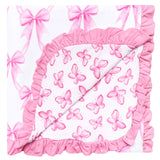 Bamboo Ruffled Three-Layer Quilt- Bow My Gosh by Copper Pearl