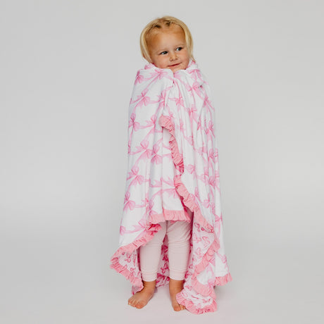 Bamboo Ruffled Three-Layer Quilt- Bow My Gosh by Copper Pearl