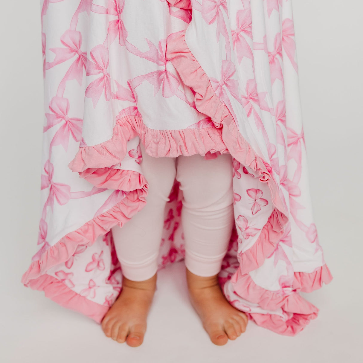 Bamboo Ruffled Three-Layer Quilt- Bow My Gosh by Copper Pearl