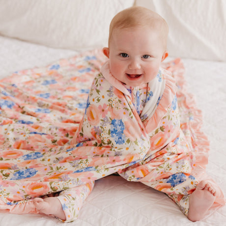 Bamboo Ruffled Three-Layer Quilt- Penelope by Copper Pearl