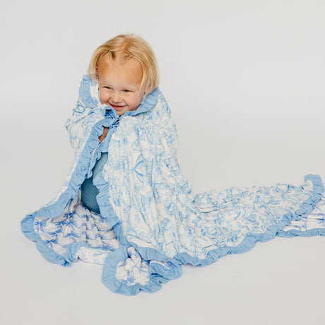 Bamboo Ruffled Three-Layer Quilt- Vintage Carnival by Copper Pearl
