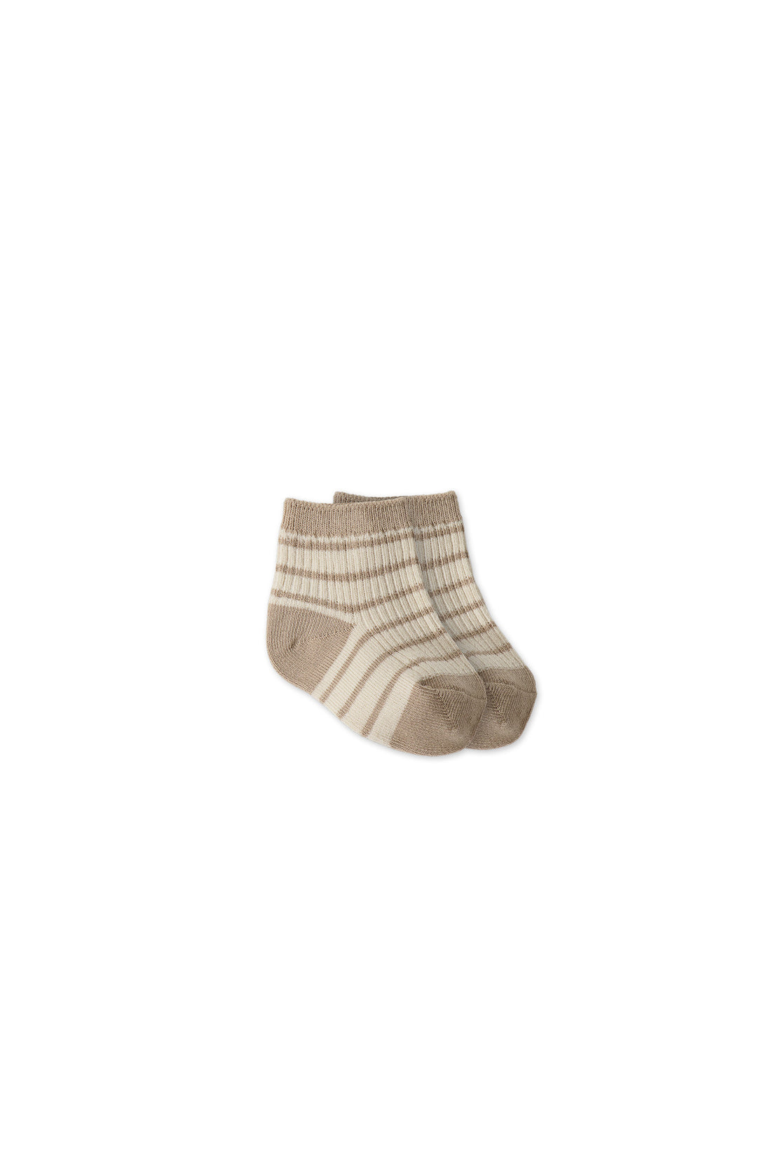 Rocco Stripe Crew Socks - Fawn/Soft Clay by Jamie Kay
