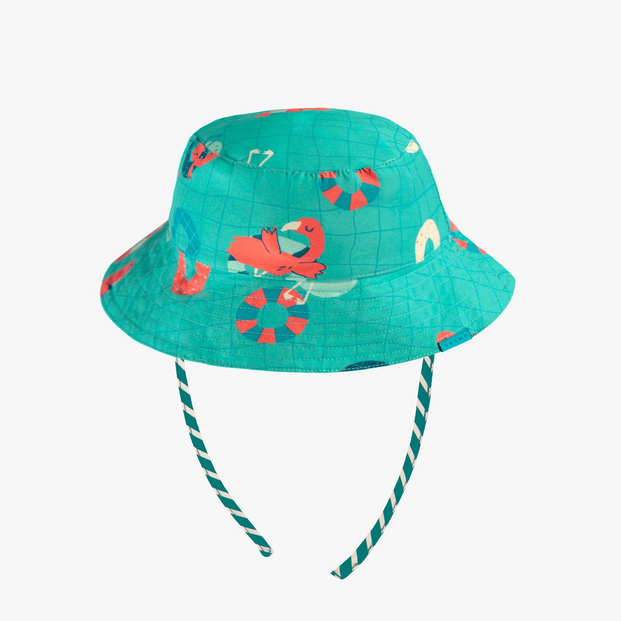 Reversible Sun Hat - Blue Flamingo/Stripe by Sourismini
