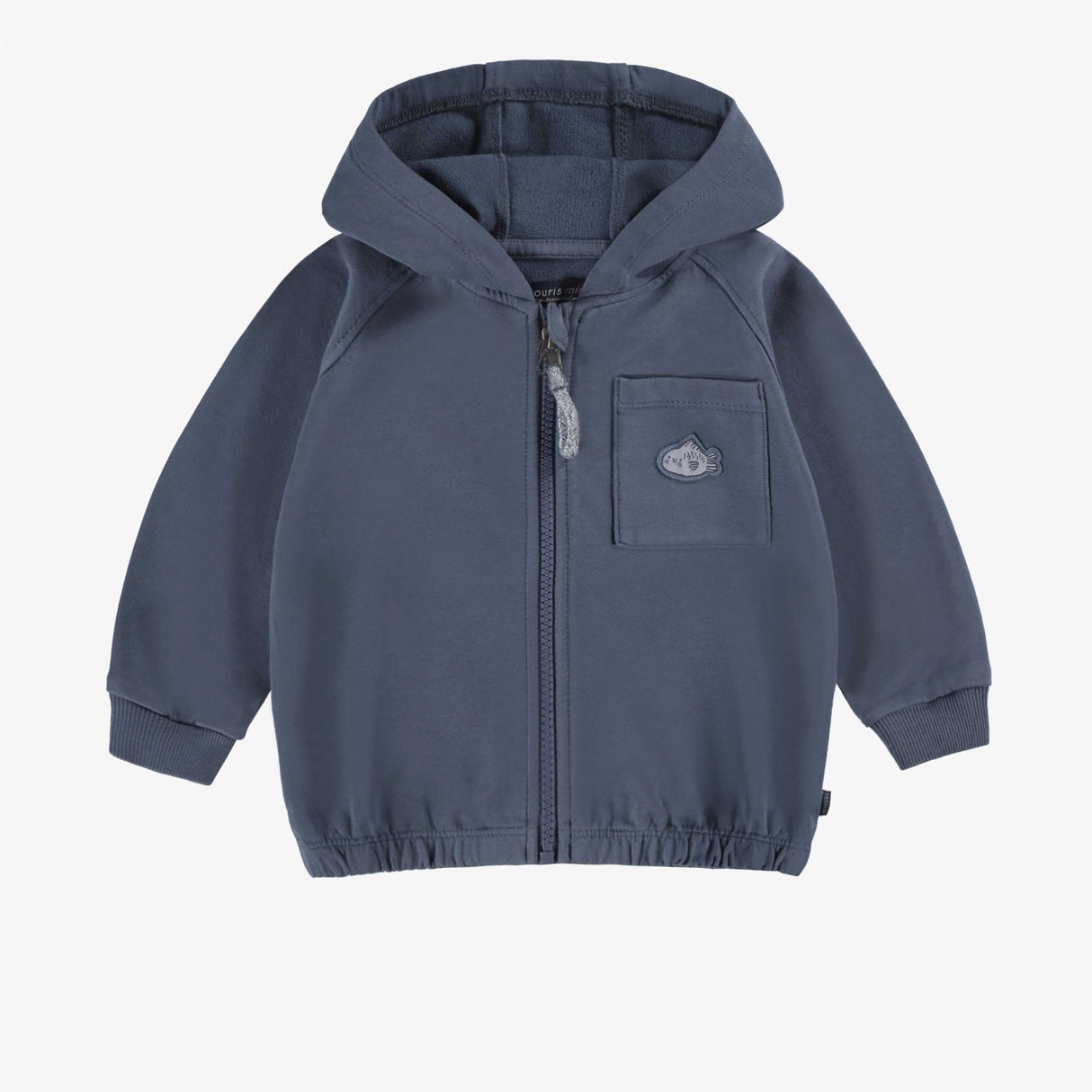 Navy blue hooded vest by Sourismini