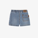 Striped Denim Shorts by Sourismini