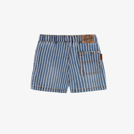 Striped Denim Shorts by Sourismini