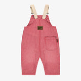 Red and White Striped Denim Overalls by Sourismini