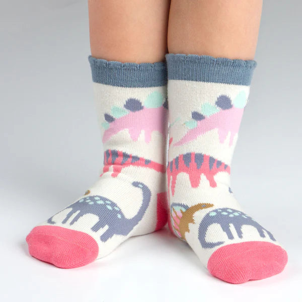 Toddler Socks - Pink Dino by Stephen Joseph