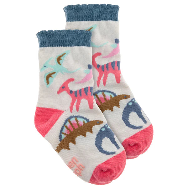 Toddler Socks - Pink Dino by Stephen Joseph