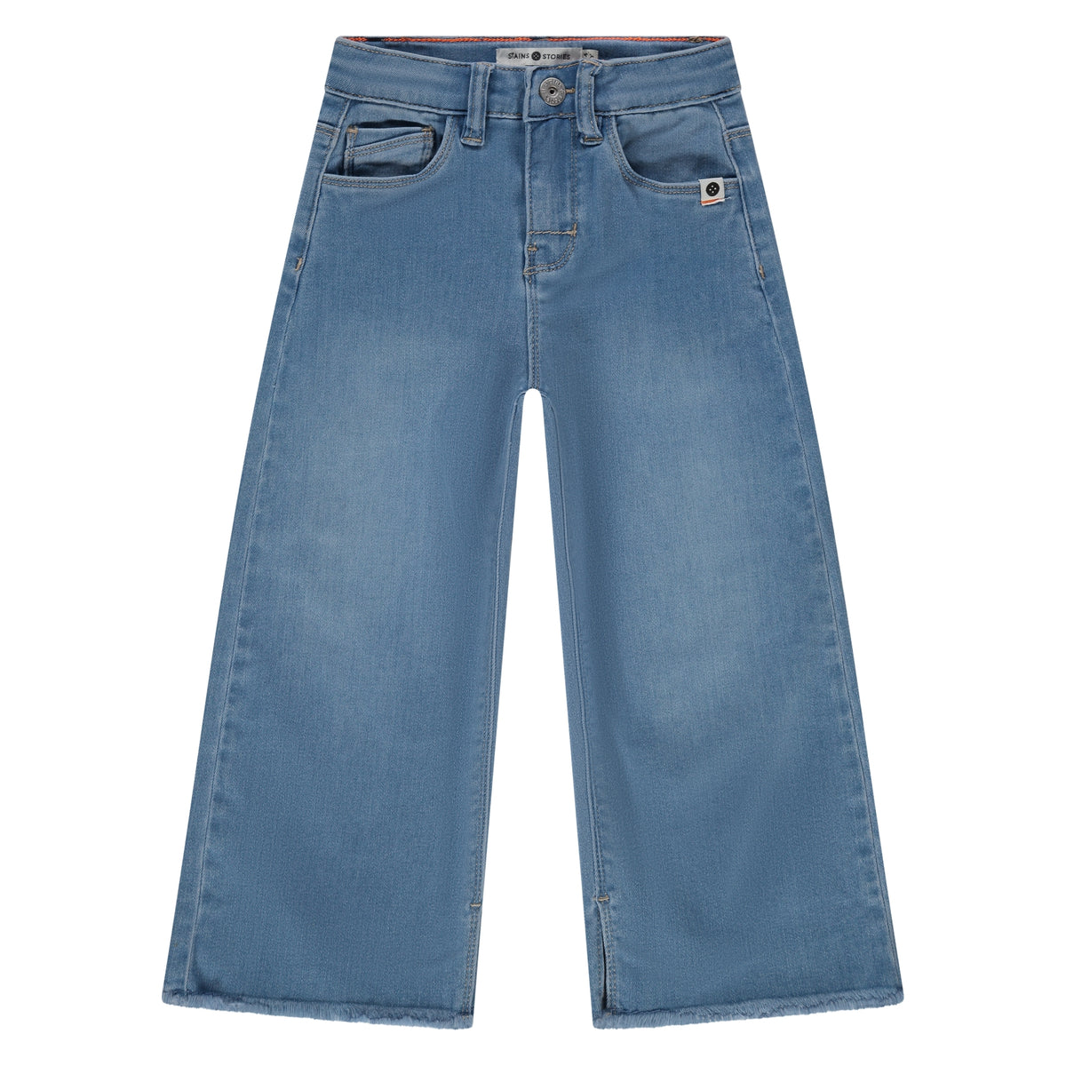 Girls Wide Leg Denim- Medium Blue by Stains & Stories