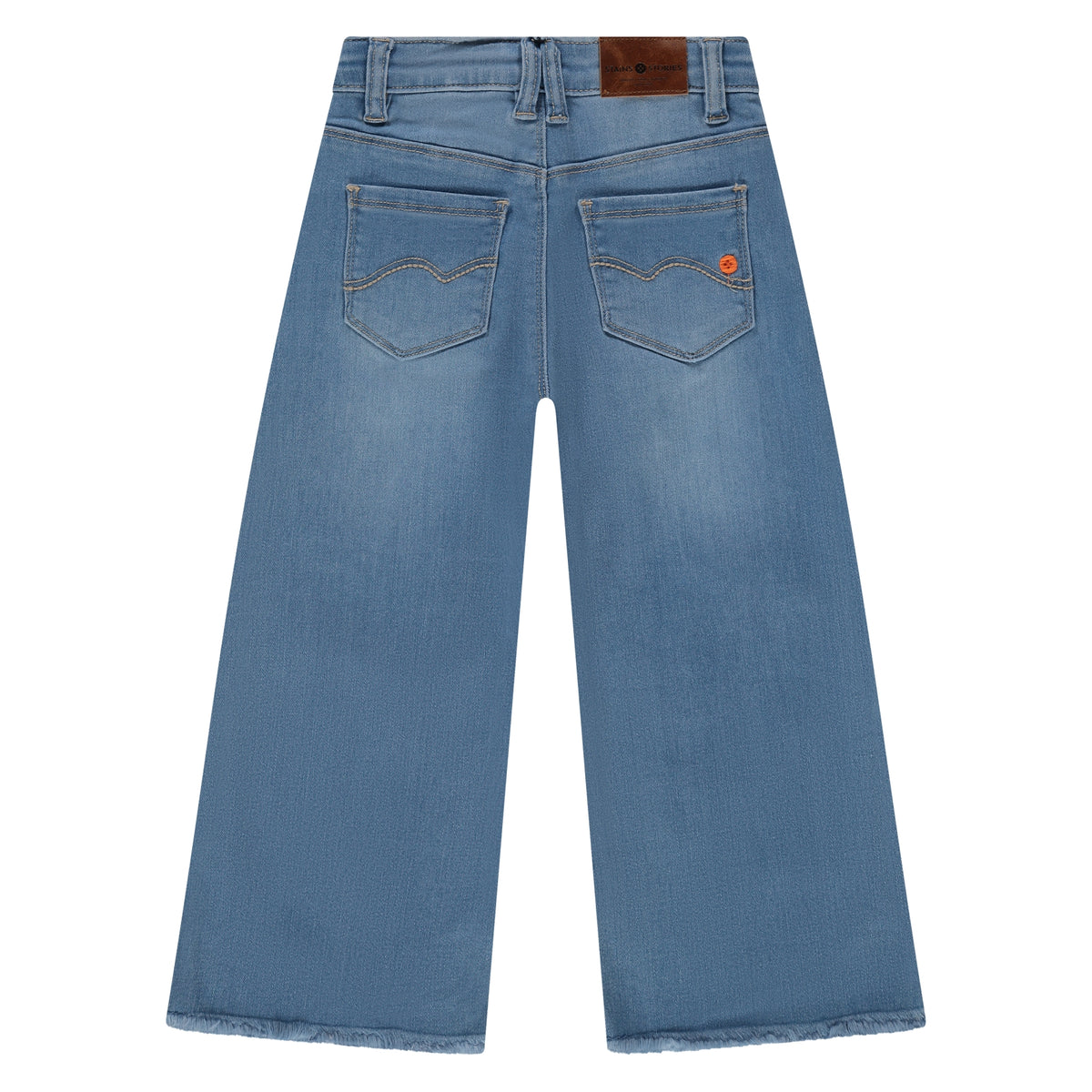 Girls Wide Leg Denim- Medium Blue by Stains & Stories