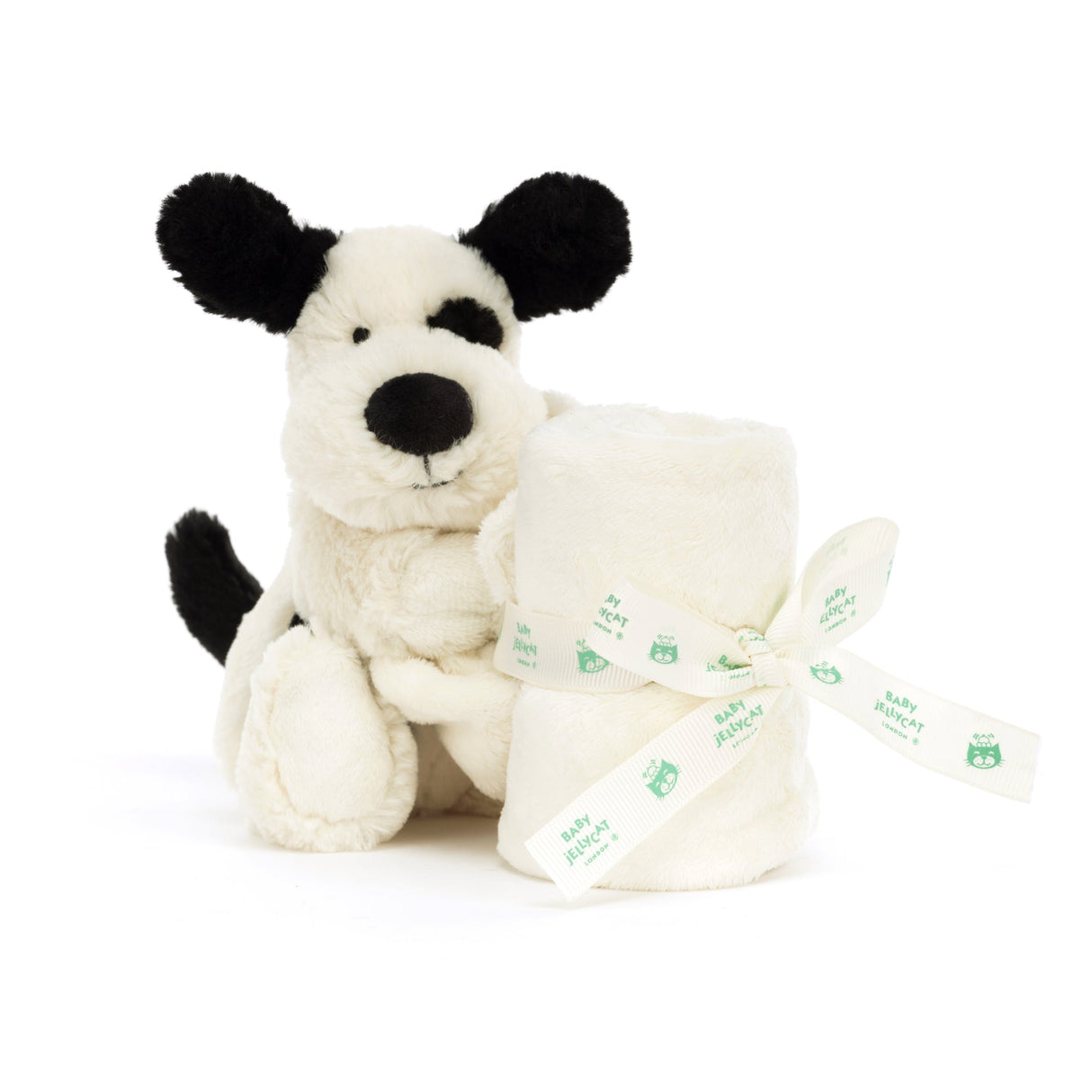 Bashful Black & Cream Puppy Soother by Jellycat