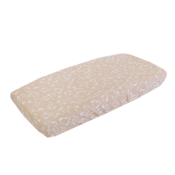 Premium Knit Diaper Changing Pad Cover in Sandy by Copper Pearl