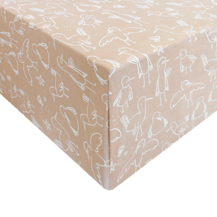 Premium Knit Fitted Crib Sheet in Sandy by Copper Pearl