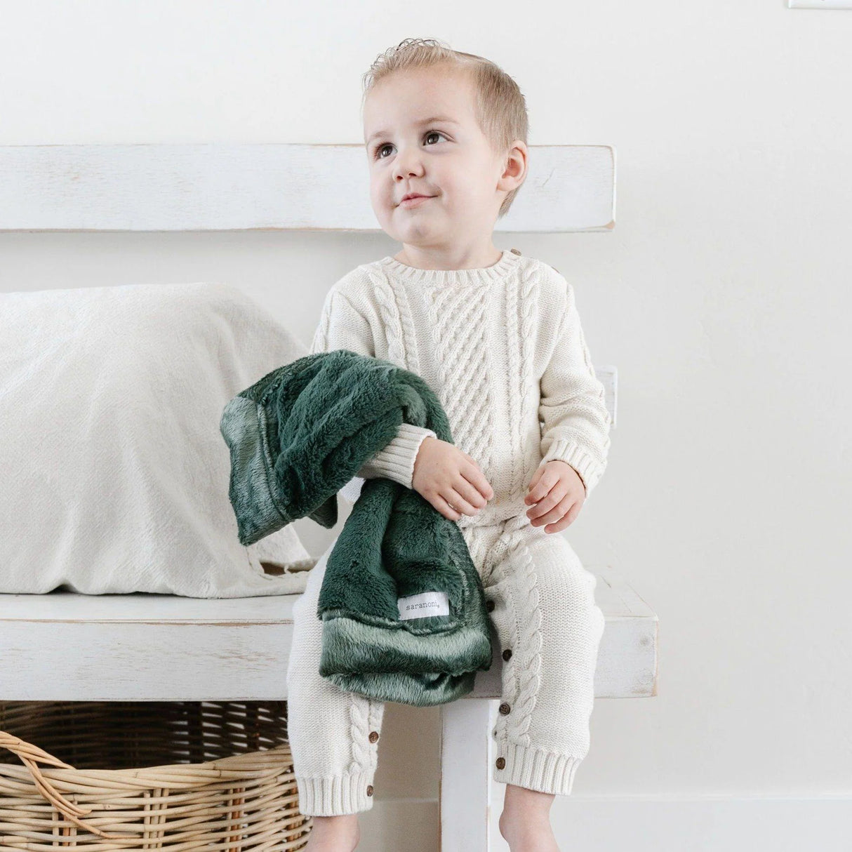 Lush Mini Blanket- Hunter Green by Saranoni