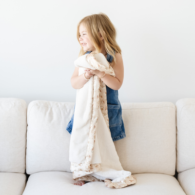 Satin Border Receving Blanket- Flora by Saranoni