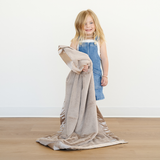 Satin Border Receving Blanket- Tan by Saranoni