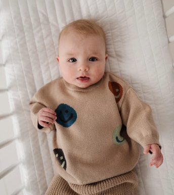 Knit Sweater - Smiley Faces by babysprouts