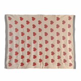 Cotton Knit Chenille Baby Blanket w/ Hearts by Creative Co-Op
