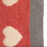 Cotton Knit Chenille Baby Blanket w/ Hearts by Creative Co-Op