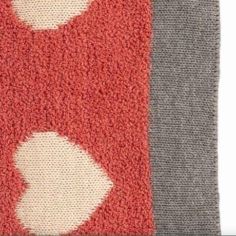 Cotton Knit Chenille Baby Blanket w/ Hearts by Creative Co-Op